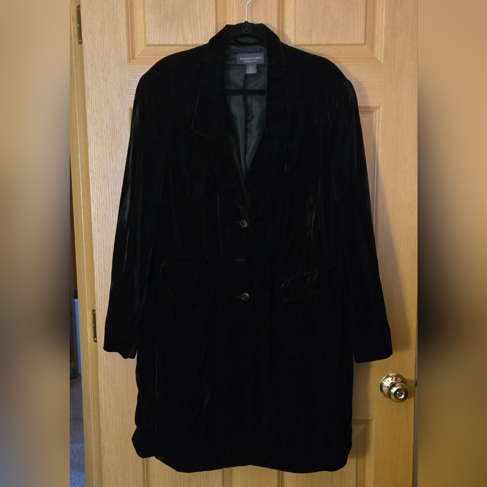 Black Velvet Women's Dress Coat